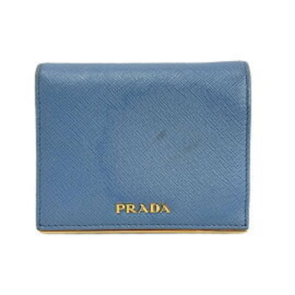 Prada bifold Wallet blue leather - Picture 1 of 5